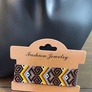 Handmade seed bead bracelet.